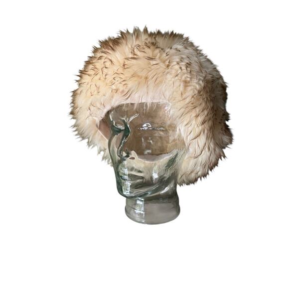 VTG Dyed Tuscan Lamb Fur Winter Hat Made Fur Origin In Italy Snowman Skiing - Picture 1 of 9